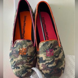 Little Miss Matched camo loafers.